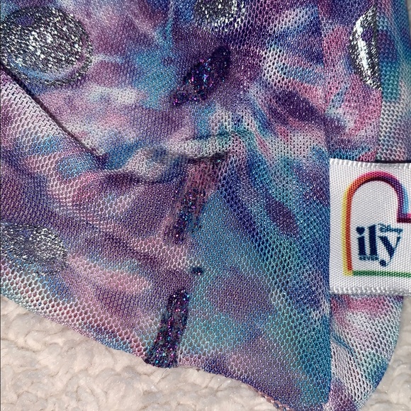 Disney Ily Purple Blue Mesh Swim Cover Up 5/6 GUC Tie Dye - Picture 14 of 15